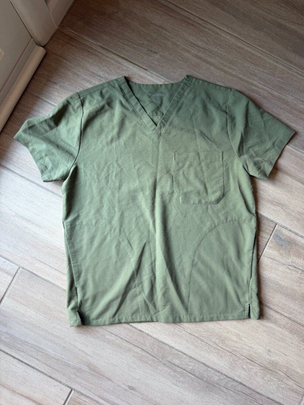 Mandala Army Green Scrub Set - V-Neck Top & Cargo Bottoms - Women's Size L - Picture 5 of 13